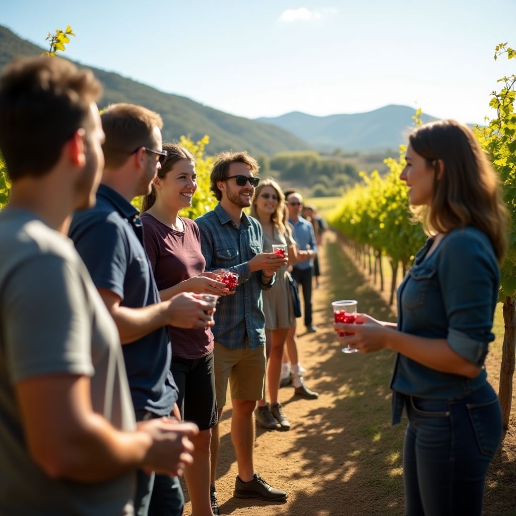 Modern Fruit Trails tour with diverse participants
